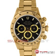 Rolex Daytona 18K Yellow Gold Black Dial 16528 40MM Zenith Movement