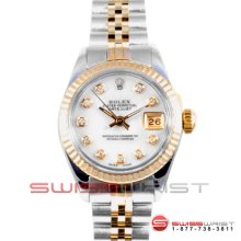 Rolex Ladies Quickset Datejust Two Tone 6917 Champagne Diamond