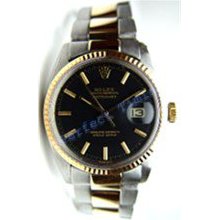 Rolex Like New Men's Datejust W/ Oyster Band and Black Stick Dial. 90's