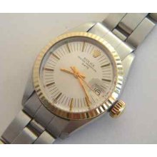 Rolex Oyster Perpetual Date 6917 Ladies Ss/gold Ca 72 Bracelet 7834 .cal 2030