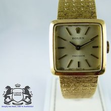 Rolex Precision 18 Karat Solid Yellow Gold Ladies Watch - Hand-wind Caliber 1400