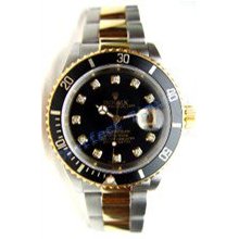 Rolex Unused Circa 2005 Submariner W/ Custom Made Oynx Stone Diamond Dial - Hologram Box