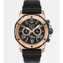 Rose-Gold Rubber-Strap Chronograph Watch