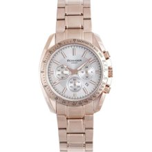 Rudiger Men's Dresden Rose Gold IP Silver Luminous Dial Chronogra ...