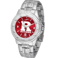 Rutgers Scarlet Knights Mens Steel Anochrome Watch