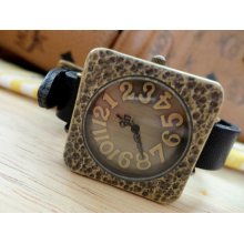 SALE 80-20%OF: Women & Man Leather Wrist Watch with skull - Women Hand Crafted Watch . Leather Wrist Watch. Vintage watch