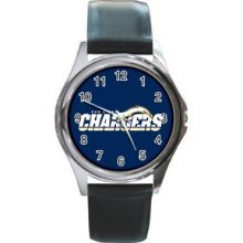 San Diego Chargers Unisex Silver-Tone Round Metal Watch 02