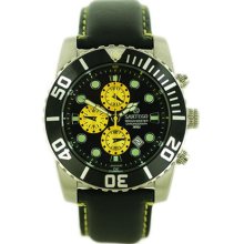 Sartego SPC53-L Ocean Master Diver Chronograph Black Dial Strap