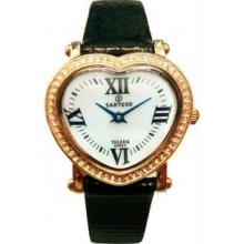 Sartego STRL11 Womens Rose Gold Tone Toledo Heart Dress Mother Of Pearl Dial Strap