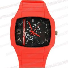 Sbao Quartz Rubber Sports Design Boys Men Wrist Watch Red Fashion Leisure M707r