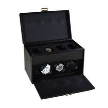 Scatola Del Tempo Crocodile Leather Watch Winder For 3 Oversize Watches 7RTOSCROCO