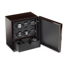 Scatola Del Tempo Zebrano Wood Watch Winder For 6 Oversize Watches Plus Storage 6RTSPEBOS