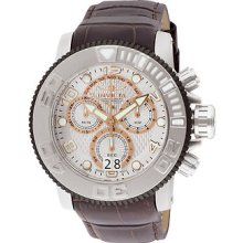 Sea Hunter Chronograph Stainless Steel Case And Leather Bracelet White