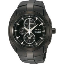 Seiko Arctura Snad11 Men's Black Stainless Steel Chronograph Alarm Watch