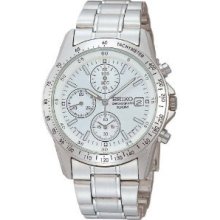 Seiko Chronograph Men's Watch 100m White Snd363pc Import From Japan