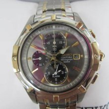 Seiko Coutura Men's Watch Alarm Chrono All Stainless S S Two Tone Original