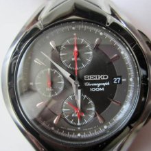 Seiko Japan Men's Watch Alarm Chrono All Stainless S.s Hardlex Original Edition