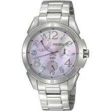 Seiko Ladies Multi-hand Calendar Watch W/ Mother Of Pearl Dial