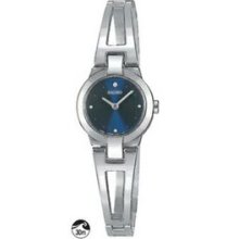 Seiko Ladies` Silver Watch W/Black Face