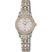 Seiko Ladies Solar Series Silver Watch W/ 30m Water Resistant