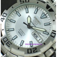 Seiko Men Automatic Seamaster Silver 100m Watch Snzj37