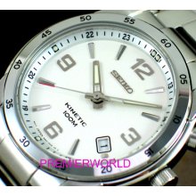 Seiko Men Kinetic See Thru 100m Steel Watch Ska499p1