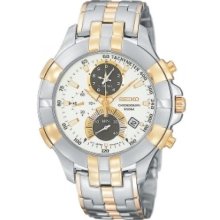 Seiko Men's SPC012 Retrograde Chronograph Two-Tone Watch