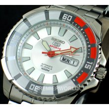 Seiko Sports Men Automatic / Hand Winding Steel 100m Watch Srp201k1