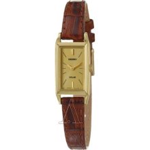 Seiko SUP046 Women's Quartz Gold Tone Champagne Dial Watch ...