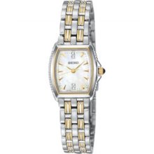 Seiko SXGM46 4 diamonds 2 at noon and 2 at Cabochon Crown Push button release clasp Bat