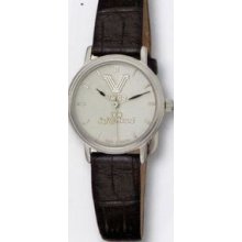 Selco Geneve Ladies Silvertone Coin Medallion Watch