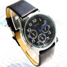 Shipping.2013 New Charm Men's Watch Leather Strap, Quartz Movement,