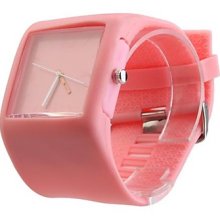 Silicone Band Fashion Women Men Unisex Casual Jelly Sport Watch - Pink