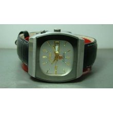 Silver Dial Golden Figures Vintage Ricoh Automatic Day Date Mens Watch Old Used