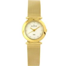 Skagen 107sggd Crystal Gold Tone Mesh Ladies Watch