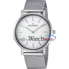 Skagen 18lssc Watch Mesh Mens Silver Dial Quartz Movement