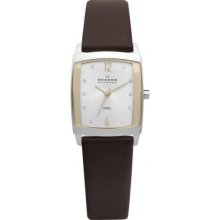 Skagen 691sslg Ladies Silver Brown Watch Rrp Â£99