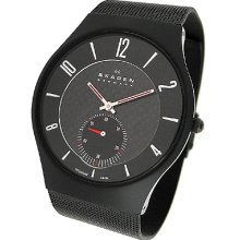 Skagen Black Titanium Case Mens Watch 805xltbb