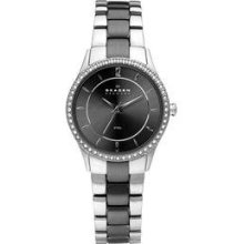 Skagen Denmark Womens Watch Silver & Charcoal Women's Steel 347ssmx