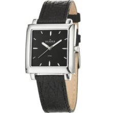 Skagen Men's 'Modern' Stainless Steel and Leather Strap