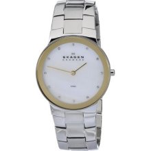 Skagen Mother Of Pearl Swarovski Crystal Stainless Steel Mens Watch 430mssxg