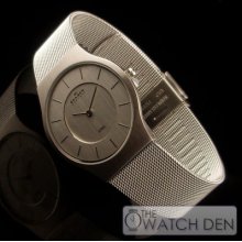 Skagen - Silver Dial Mens Mesh Bracelet Watch - 233lss