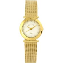 Skagen Women's 107Sggd Gold Gold Tone Quartz Watch With Silver Dial