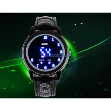 Skmei 0921 3ATM Water Resistant Digital LED Watch with Faux Leather Strap