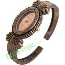 Slim Butterfly Womens Copper Bangle Watch