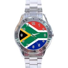 South Africa Flag Stainless Steel Analogue Watch South African