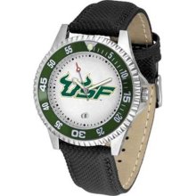 South Florida USF Bulls Men's Leather Sports Watch