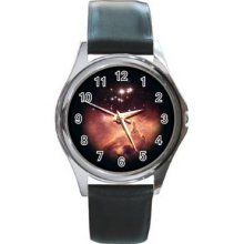 Space Ver 1 Unisex Silver-Tone Round Metal Watch 32