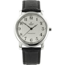 Stainless Steel Case Toledo Dress Silver Dial Black Leather Strap