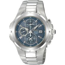 Stainless Steel Coutura Blue Dial Alarm Chronograph